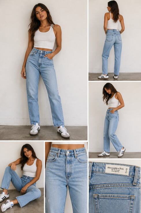 Abercrombie & Fitch Denim - Abercrombie & Fitch The '90s Straight Ultra High Rise Jeans Women's 26 Light